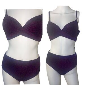 Fashion Nova Sparkling Purple Bra Set